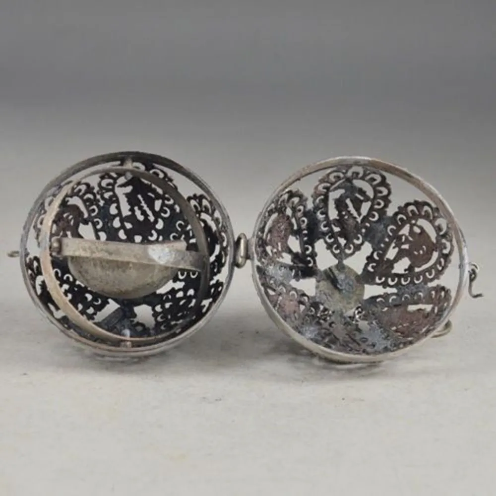 Тибетская Серебряная ручная выдолбленная Круглая Клетка Для Крикета|cage|cage decor |