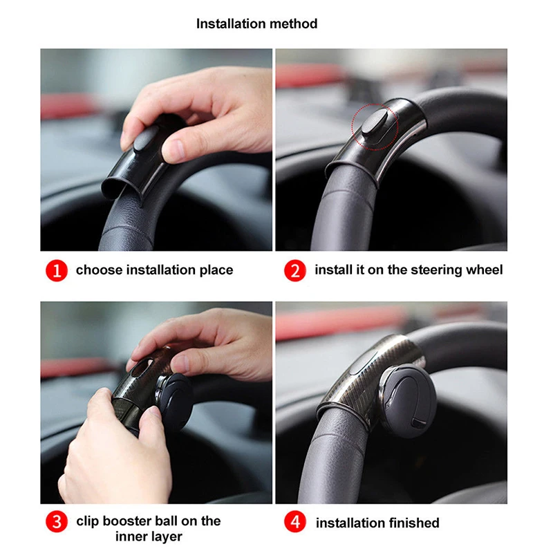 

Aid Steering Wheel Booster Control Black Universal Replacement Spinner