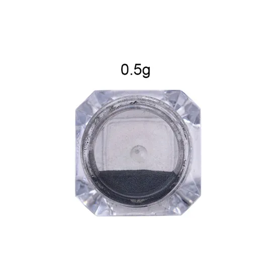 0.5g Black 1 коробка, розовое золото, эффект серебряного зеркала, для ногтей, хромированный порошок, сверкающий хром, пигмент, порошок для ногтей, сделай сам, украшения для ногтей - Цвет: 0.5g Black