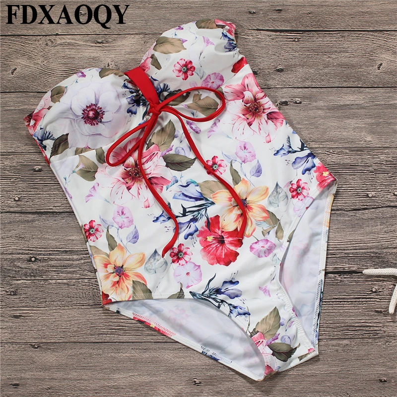 FDXAOQY стиль Холтер купальный костюм пуш-ап сексуальный цельный купальник женский купальник бандо комбинезон бикини без бретелек