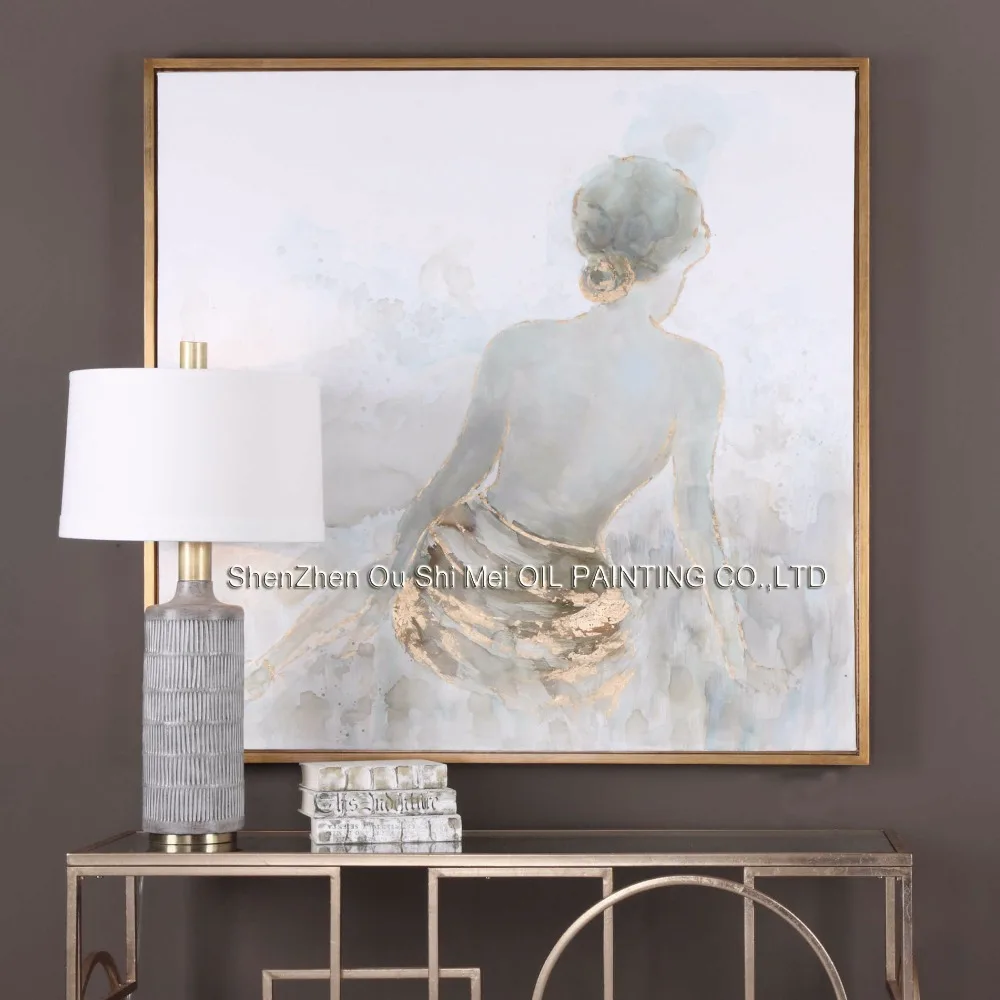 Hand Painted Gold Highlig Sexy Woman's Back Figure Oil Paintings Impression Character Painting on Canvas For Living Room Decor | Дом и сад