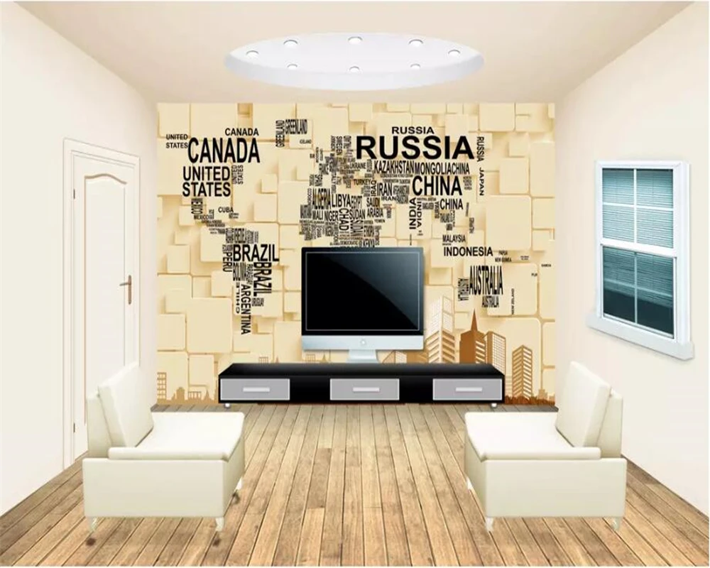 Обои beibehang на заказ креативная карта мира 3D стерео Фреска для гостиной спальни
