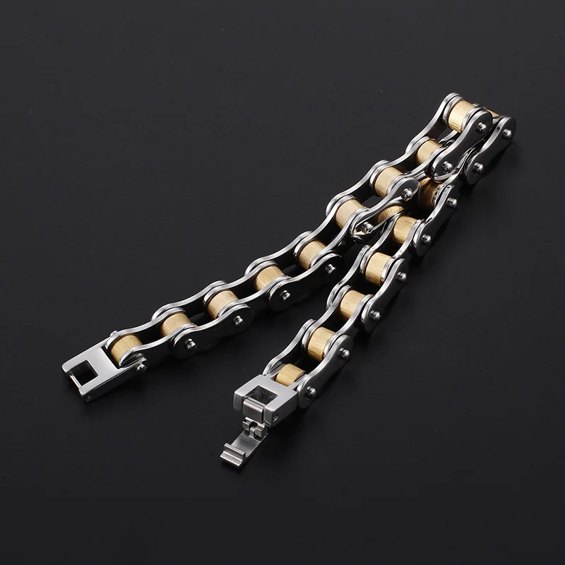 

Creative Personal Bicycle Bracelet Bicycle Chain Men Stainless Steel Gold Bracelet
