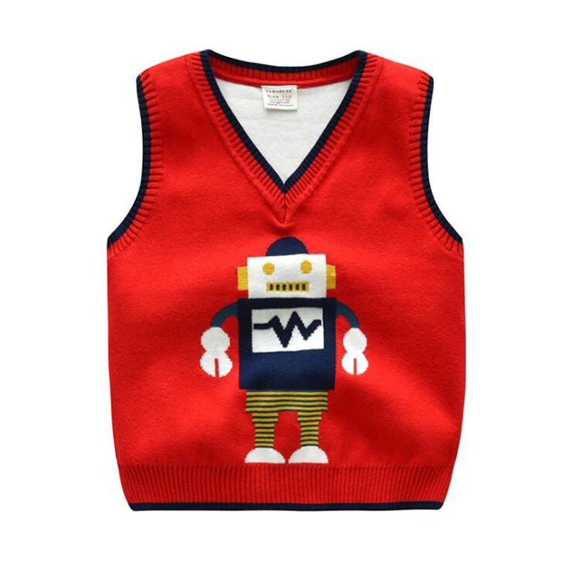 Toddler Sweater Boys Sweaters 2018 Winter Baby Girls Vest Robot Pattern Girl Clothes Autumn Knitted Daily School | Детская одежда и