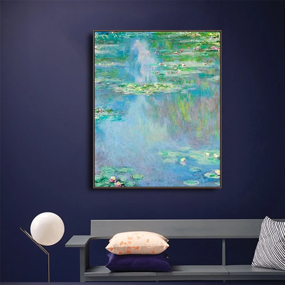 Laeacco холщовая картина с каллиграфией HD Monet водяной лилии плакаты и принты