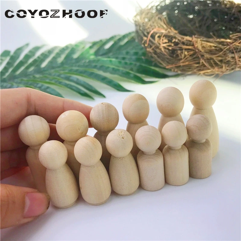 32 шт. деревянные колышки для кукол незавершенные детские игрушки DIY фигурки