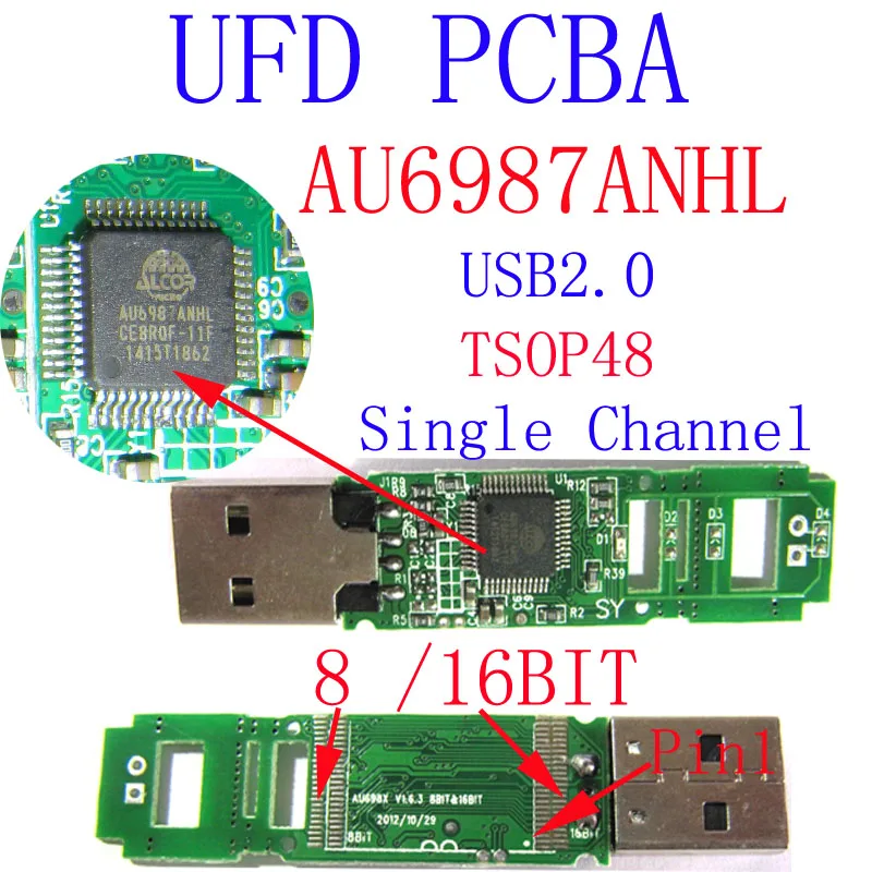 UFD AU6987ANHL PCBA бит TSOP48 печатная плата USB накопителя накопитель применяется для