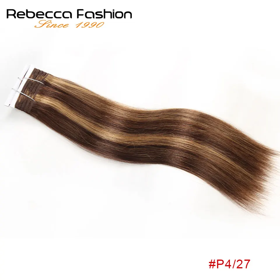 Rebecca натуральные прямые волосы 1 пучок цветные # P1B/30 P4/27 P4/30 P27/613 Remy для наращивания