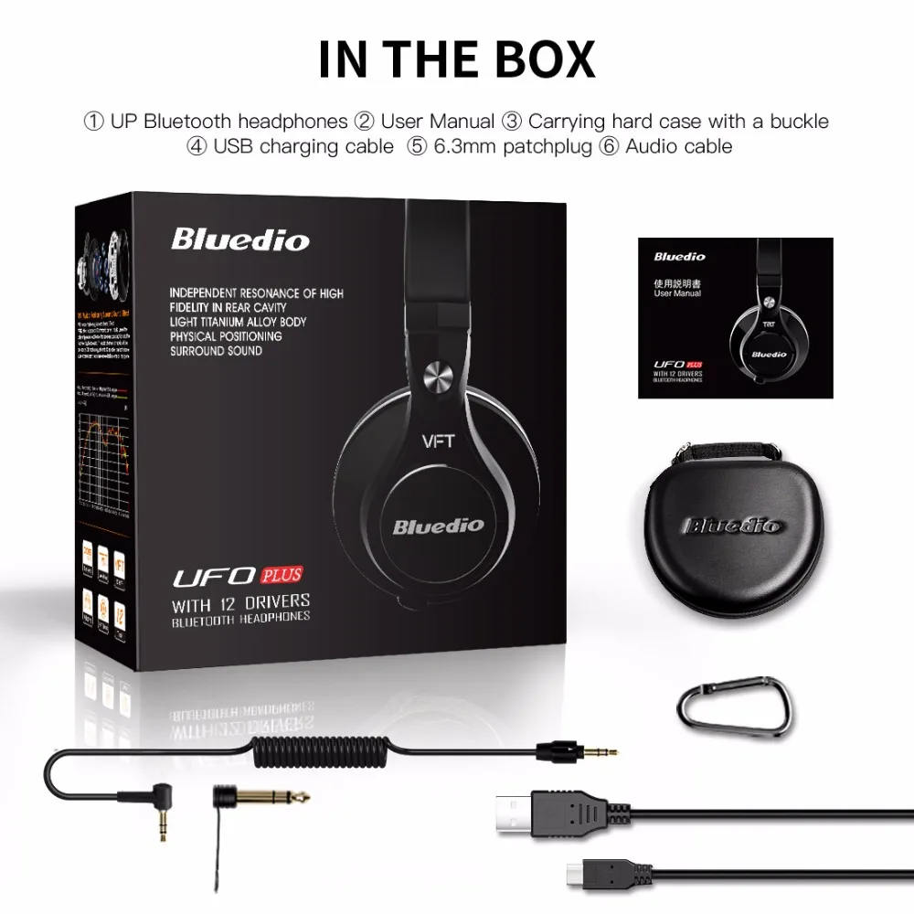 Bluedio U (UFO) Plus Bluetooth наушники и Классические HiFi Беспроводные PPS12 драйверов а также
