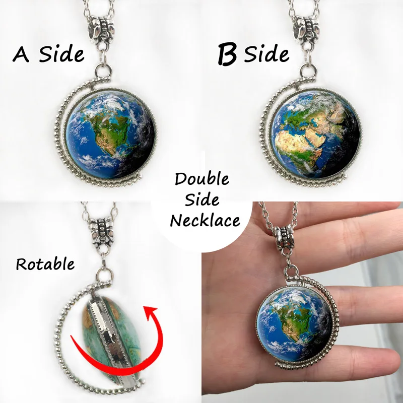 Новейшее двухстороннее вращающееся женское ожерелье винтажное в виде карты США