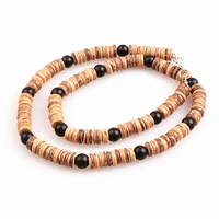natural wood bead 8mm black bead surfer necklace for men tribal jewelry