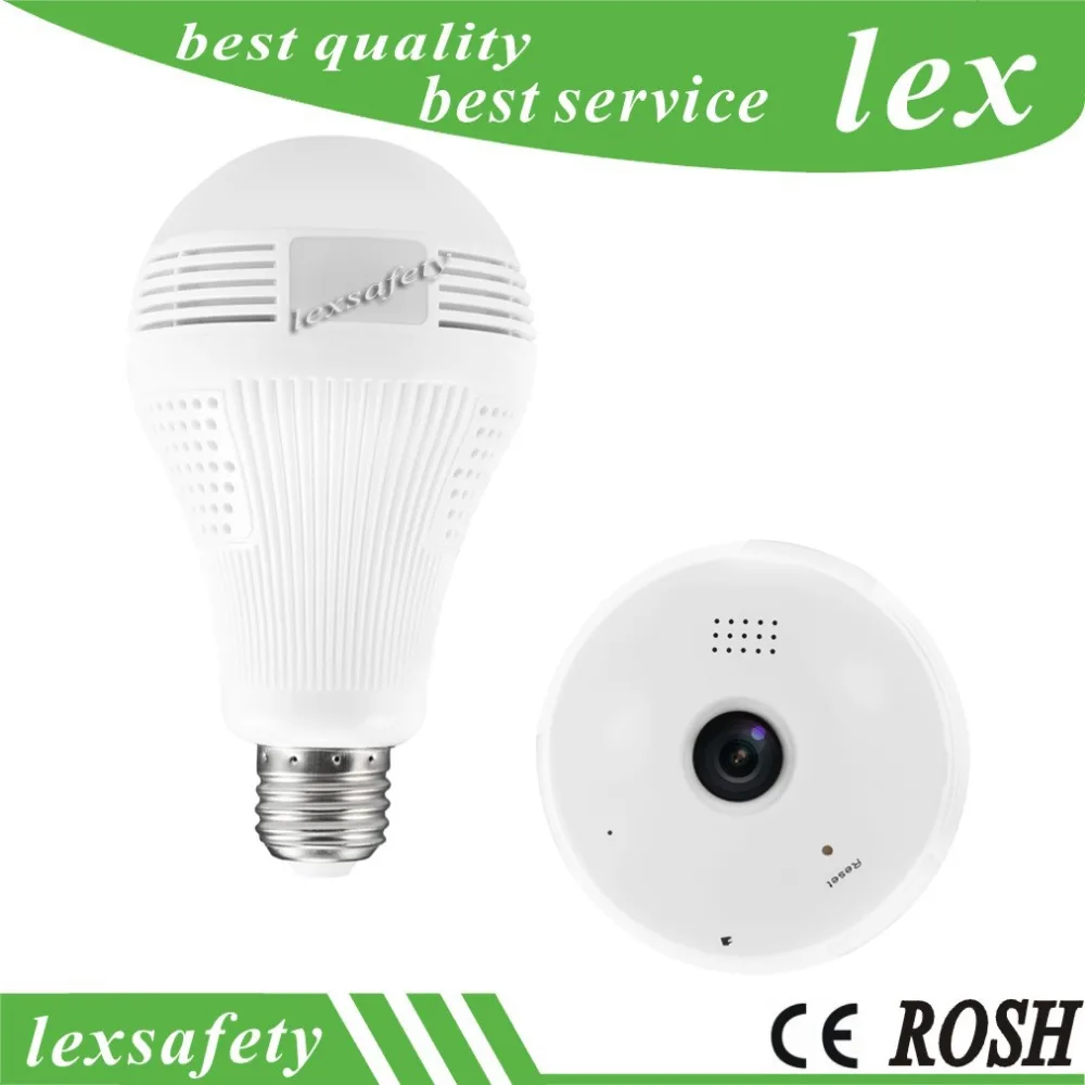 

960P FishEye 360 degrees IP Camera Bulb Light FishEye Smart Home CCTV 1.3M VR IP Home Security WiFi Camera Panoramic