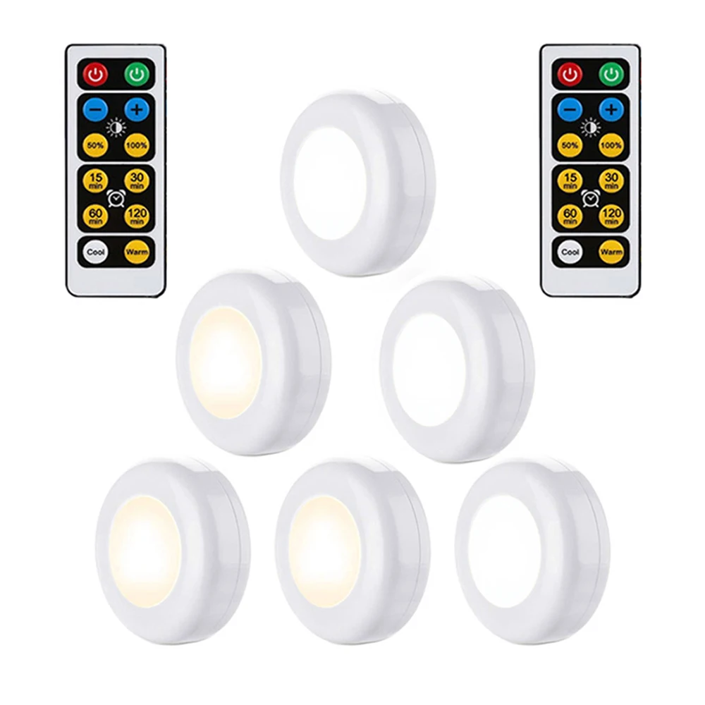 

Warm white+White Double Color Dimmable Touch Sensor LED Under Cabinets lights Wireless LED Puck Lights led Closet Kitchen Lights