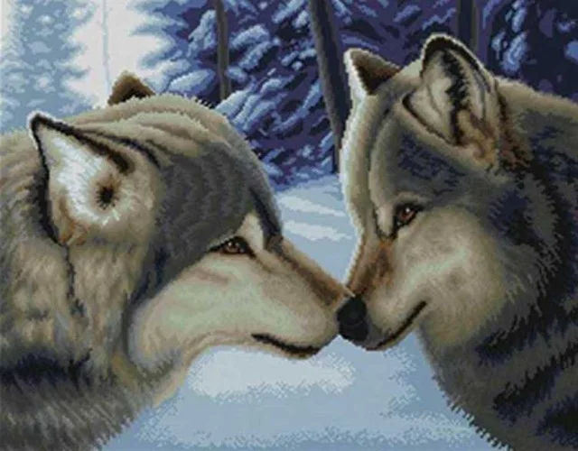 5D Diamond Painting Kit Animal wolf Partial drills diy landscape character owl 18 Pattern Mosaic Embroidery sale | Дом и сад