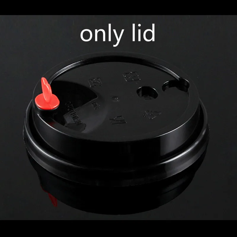 only lid 50 шт. 93 калибра U форма креативный милый одноразовый прозрачный стаканчик 500 мл 700 мл холодный напиток для сока молока чай пластиковые кружки с крышками - Цвет: only lid