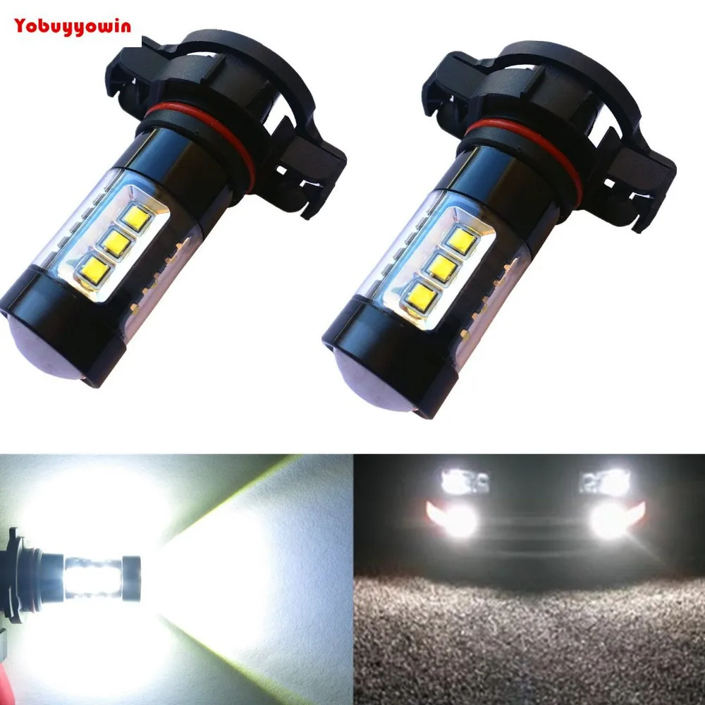 

2 шт. PSX24W 80 Вт Высокая мощность Cree чип Xtremely супер яркий белый светодиодный светильник s лампы для противотуманных фар светильник DRL лампа для ...