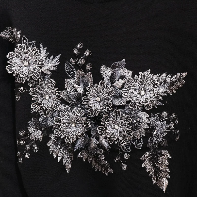 Женский вязаный костюм ALPHALMODA цветочный с 3D цветочной вышивкой джемпер и брюки на