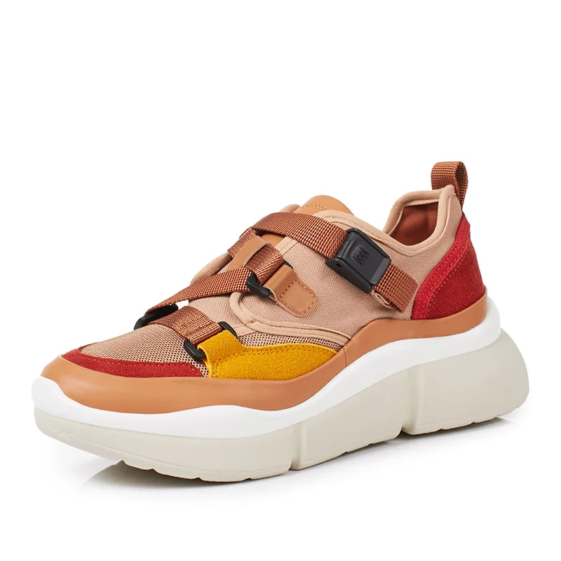 Модная женская обувь Новинка 2019 года высокие кроссовки на толстой подошве с