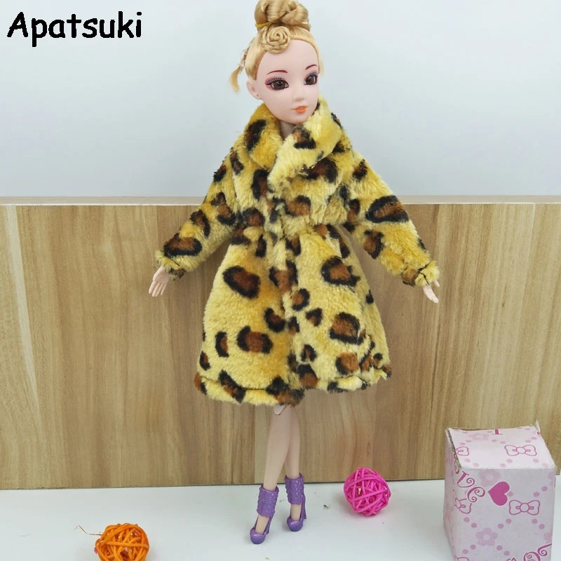 Детские аксессуары для игрушечной куклы, зимняя теплая одежда, розовая шуба, мини одежда, платье для куклы Барби, меховая кукольная одежда с поясом на талии - Цвет: new 12