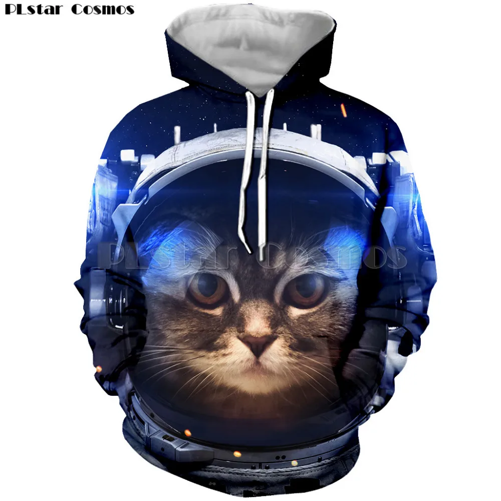 

PLstar Autumn thin Harajuku printed cute cat Hoodies Sweatshirt printing cartoon owl cat Hoodies men women pullover coat