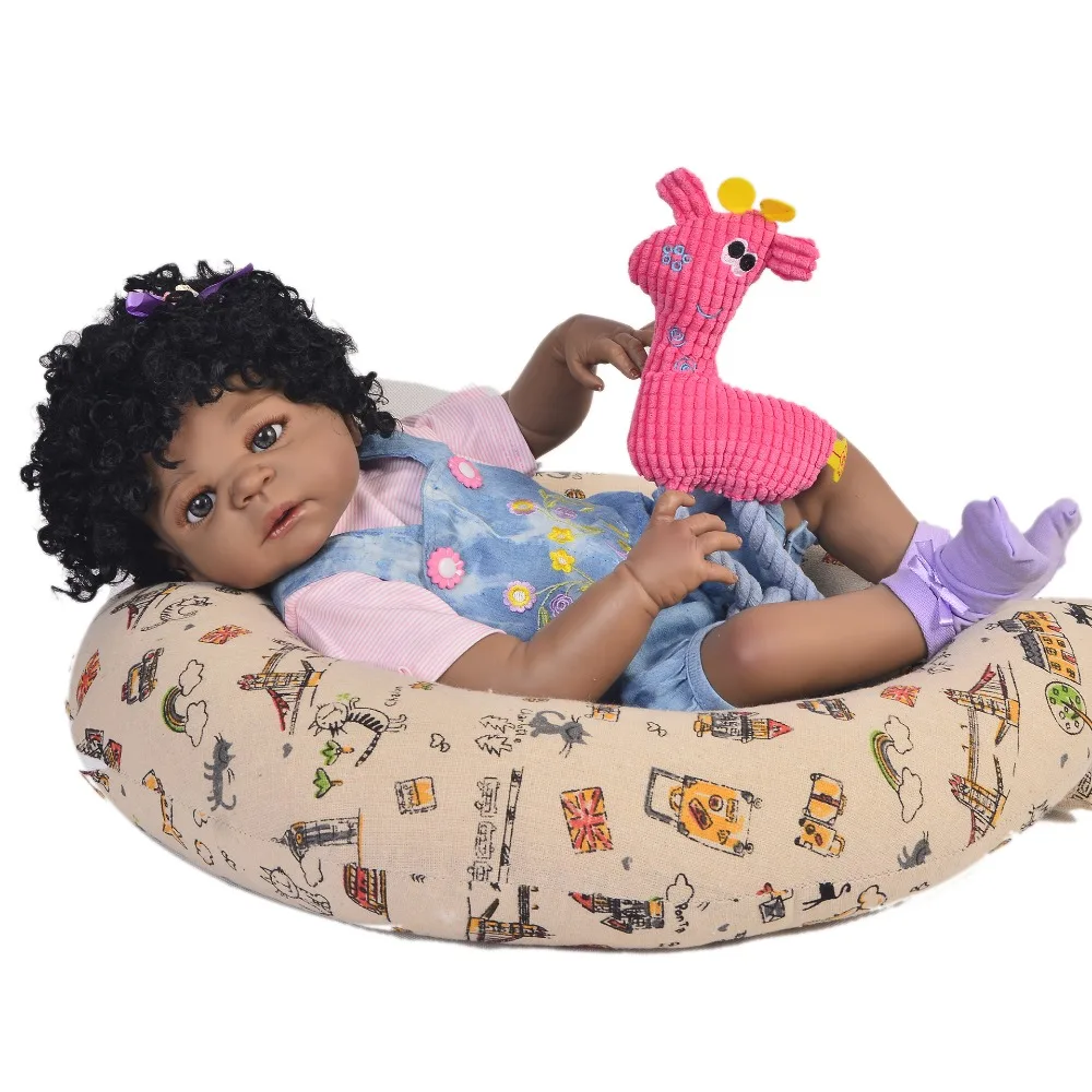KEIUMI черные куклы Reborn 57 см силиконовые виниловые реалистичные Boneca Menina для детей