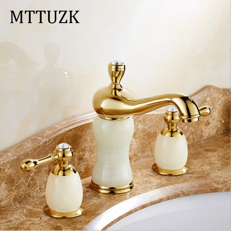 MTTUZK нефритовый латунный розовый золотистый смеситель для раковины с двойной