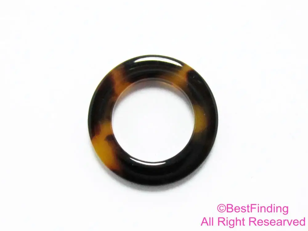 Круглый акриловый кулон AC061 из ацетата с леопардовым покрытием 18 мм | Украшения и