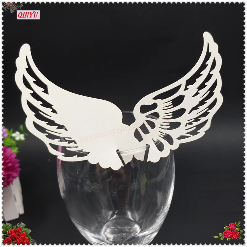 100 шт. ангельские крылья лазерная резка место карты свадебное украшение Эскорт