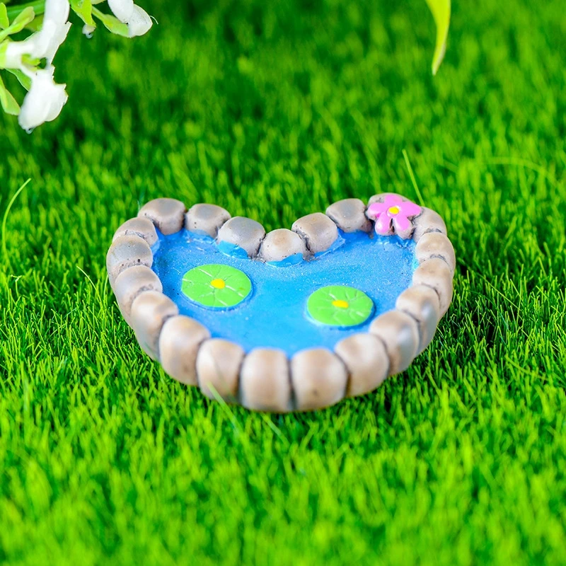 1 шт. милый бассейн Лотос пруд сердце форма ноги DIY Смола Фея Сад ремесло украшение