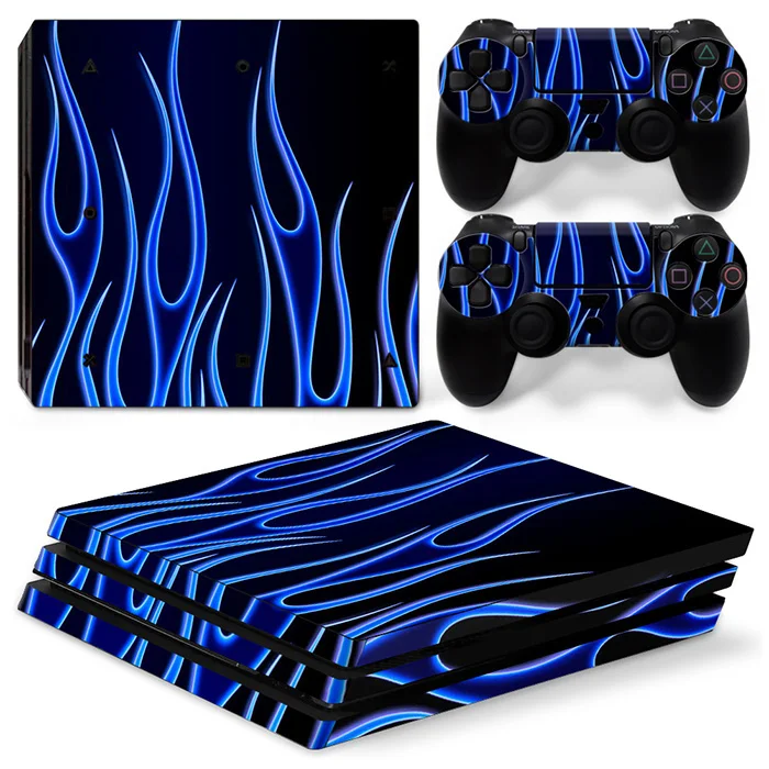 TN-P4PRO-0596 Продукт синий огонь кожа для PS4 Pro консоли кожи стикер игры аксессуары - Цвет: TN-P4PRO-0596