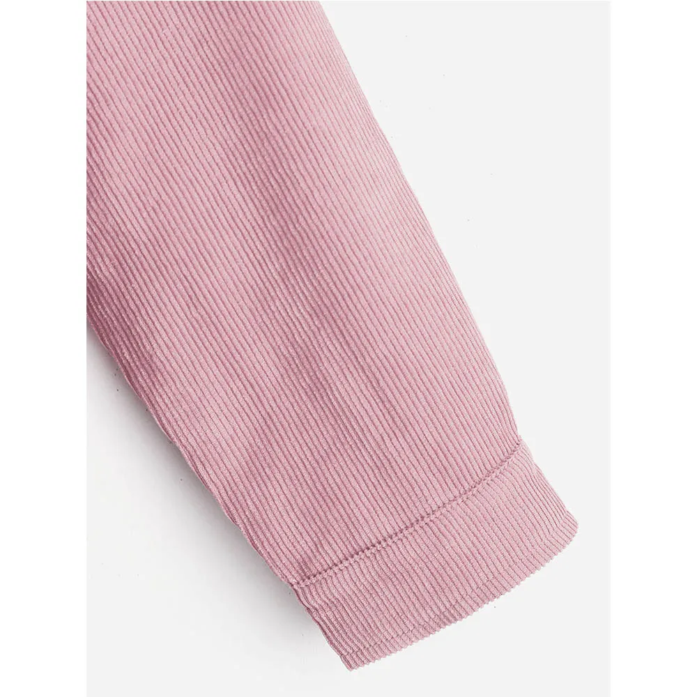 Вельветовая куртка-двойка Женское пальто с капюшоном и длинным рукавом