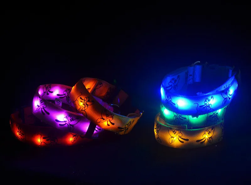 C04 ошейник для домашних животных LED нейлон _ Pluto дизайн Ночная безопасность
