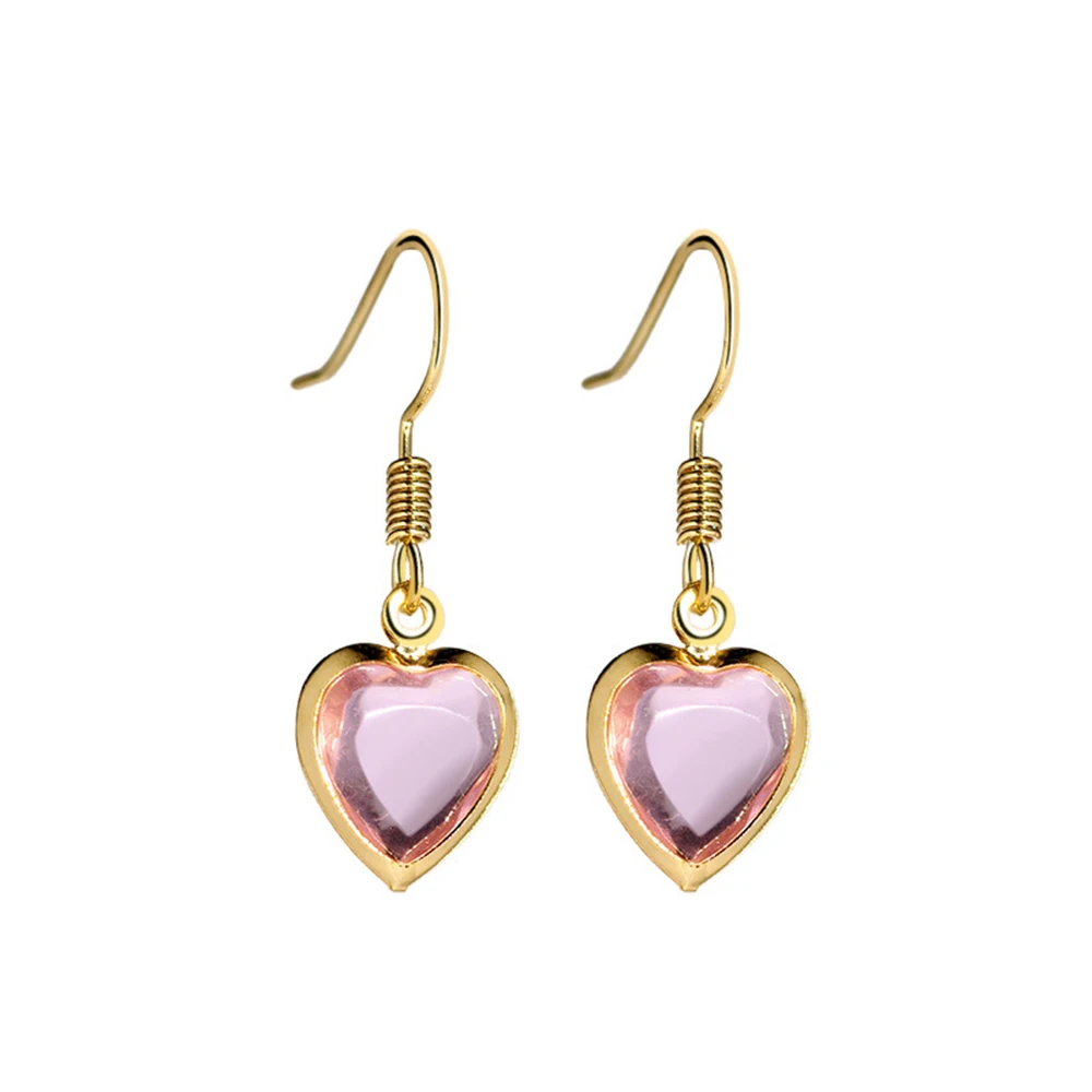 Женские длинные серьги капли Seven Candy Love Heart простые с кристаллами модные ювелирные