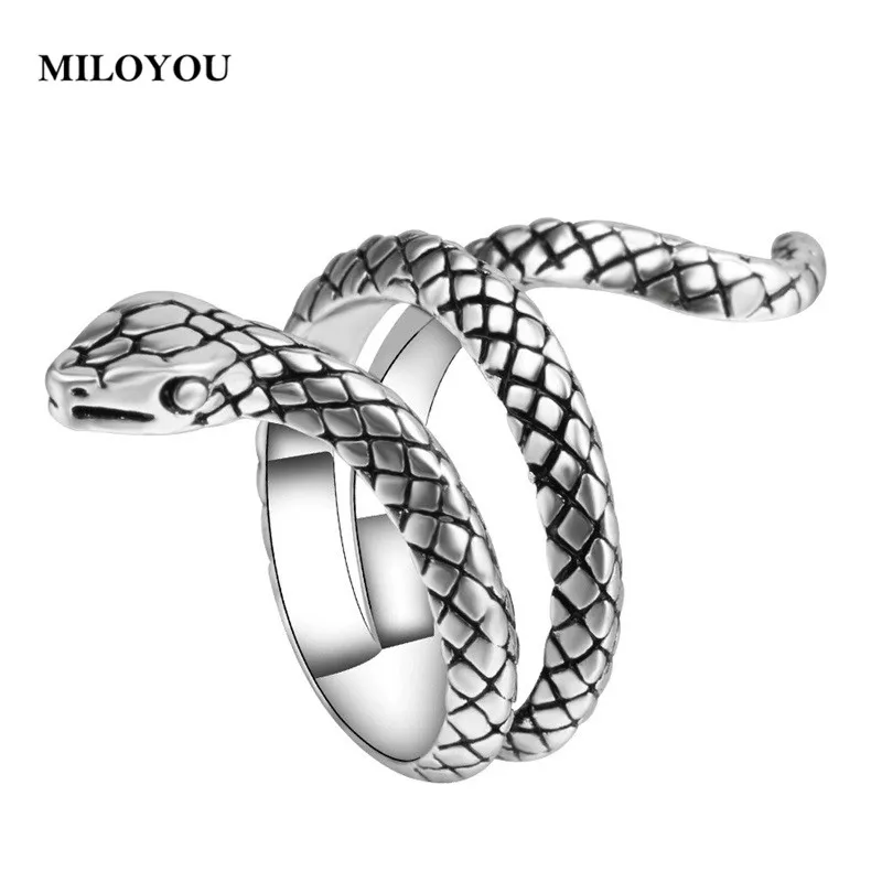 MILOYOU модные кольца в виде змейки Для женщин Серебряный Цвет тяжелых металлов