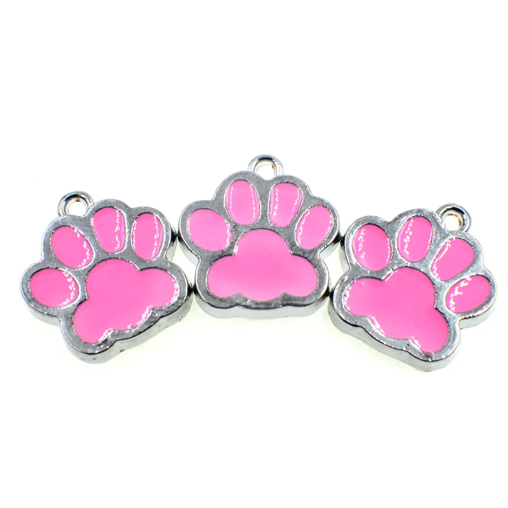 Оптовая продажа 50 шт. подвески с изображением лап красочного кота собаки/медведя