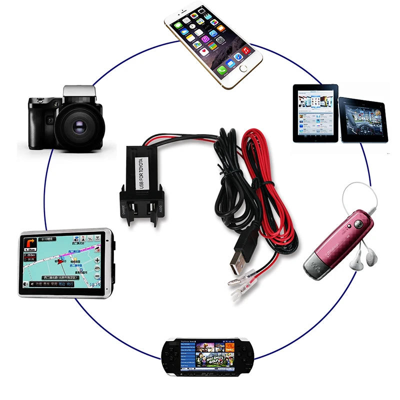 Dual USB зарядное устройство/аудио порт Интерфейс для автомобилей Toyota пустой