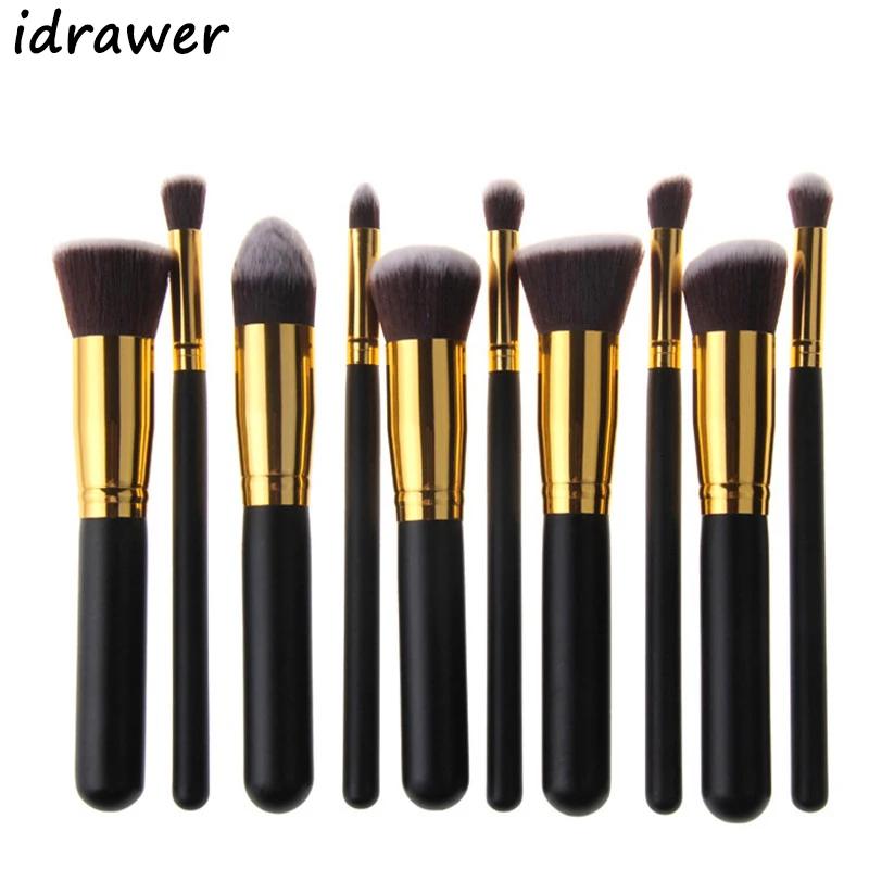 10PCS Soft Synthetic Hair Makeup Brushes Set Tools Make-up Toiletry Kit Woo MakeUp Brush Sets Cosmetic Foundation Powder |