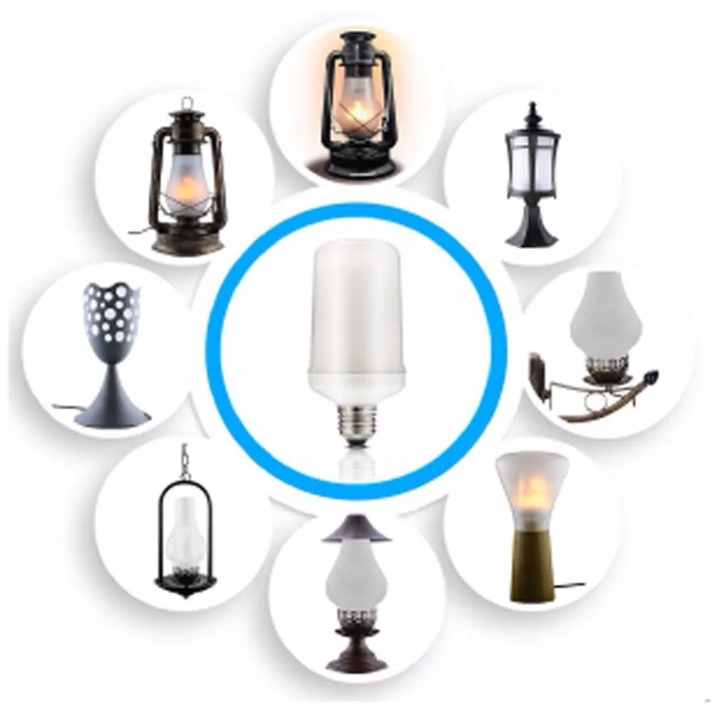 Dynamic Flame Effect LED Corn Bulbs E26&ampE27 85V-265V 2 Modes Emulation Fire Vintage Atmosphere Holiday Decorative light | Лампы и