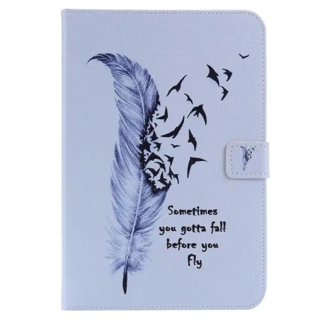 Чехол для Galaxy Tab A 8 0 дюйма флип-чехол из искусственной кожи с мультяшным