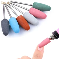 6pcsset silica gel electric manicure head polishing buffer files nail drill bits for milling machine manicure nail accessories