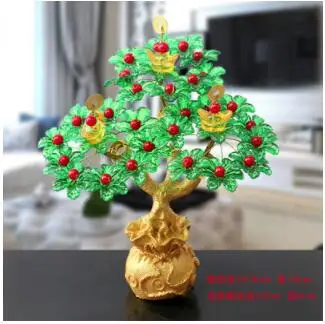 14 Фэн-шуй деньги счастливые богатые дерево ремесло натуральный кристалл офис творческий домашний декор комнаты - Цвет: 14