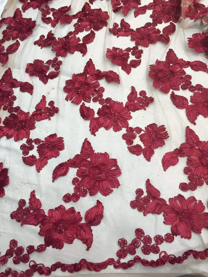 Красивый узор со шнурком кружевом фатиновая вышивка кружевная ткань Африканское