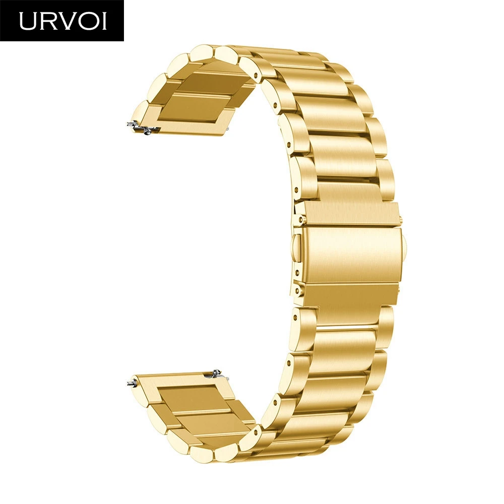 URVOI ремешок из нержавеющей стали для Galaxy Watch Active 42 46 мм, 3 ряда, откидная застежка, быстросъемный прочный ремешок на запястье