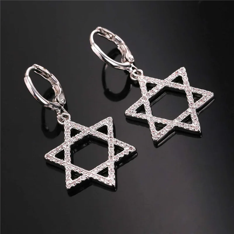 Брендовые серьги с фианитом Star Of David романтические модные ювелирные изделия