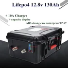 Водонепроницаемый 12V 130AH Lifepo4 батарей BMS для 1000W Лодка машина инвертор аварийного Питание троллингового мотора + 10A Зарядное устройство