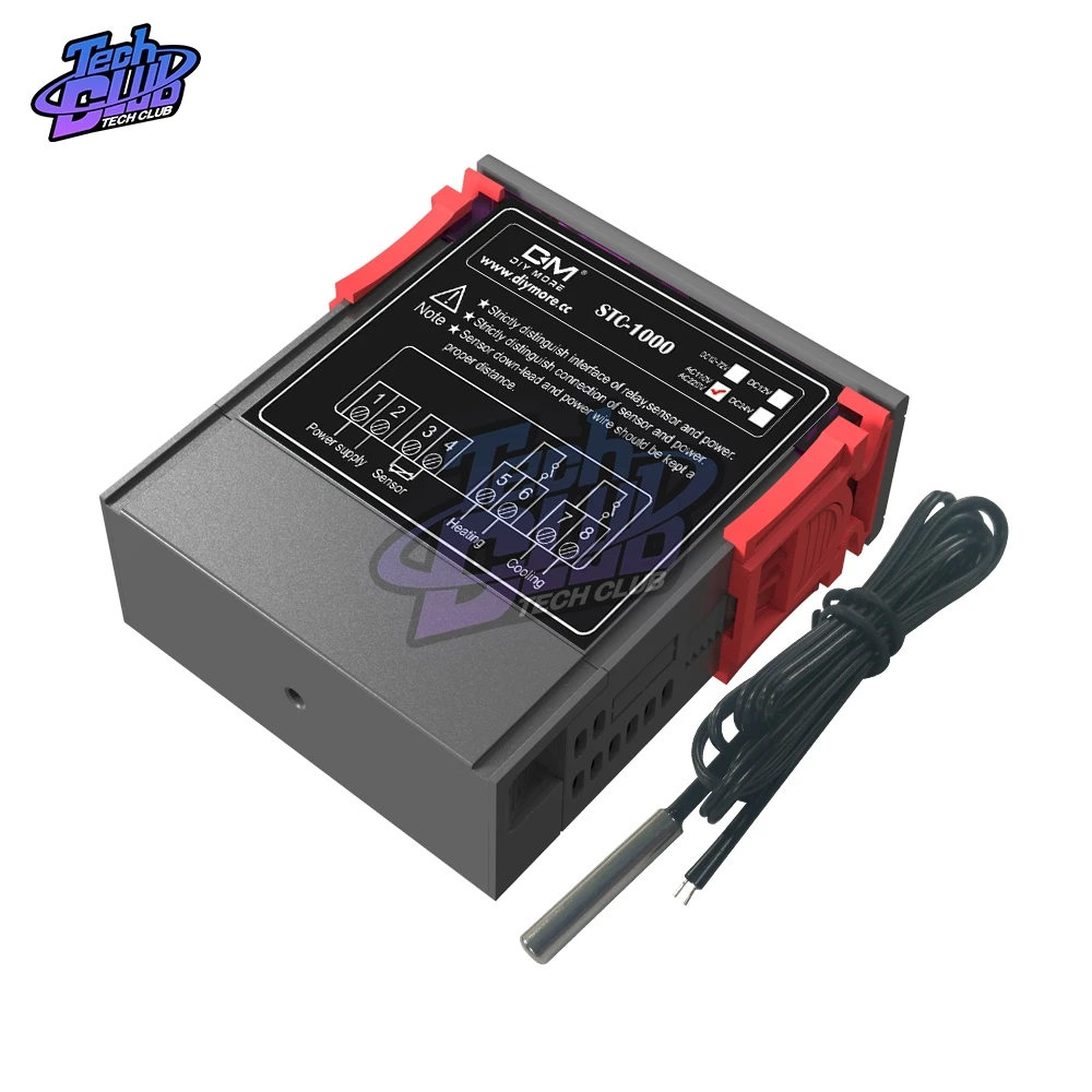 STC-1000 ЖК-цифровой термостат контроль температуры термометр DC12V/24 В/12-72 в AC110-220V термо контроль Лер с датчиком NTC