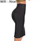 Женская облегающая юбка-карандаш Willbenice, ярко-розовая, черная, до колена