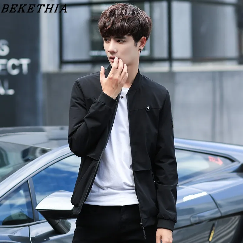 

Spring Autumn Bomber Hooded Jacket Men Casual Slim Patchwork Windbreaker Jacket Male Outwear Zipper Thin Coat Clothing Hommes