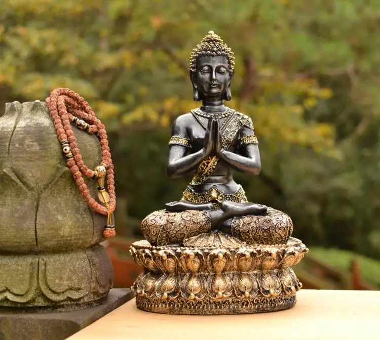 Wholesale Buddhist supplies # home good decorative Buddha art -2019 Southeast Asia Lotus Praying Sitting statue | Дом и сад