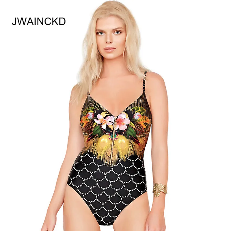 

JWAINCKD 2018 Sexy One Piece Swimsuit Female Gold Retro Thong Women Swimwear Backless Brazilian Bather Monokini Strappy Bikinis